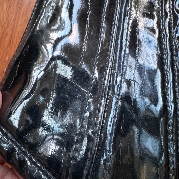 Black Patent Faux Leather Zip Corset sz Small - Picture 4 of 11